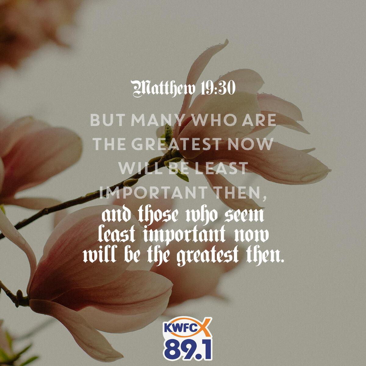 Matthew 19:30 - Verse of the Day