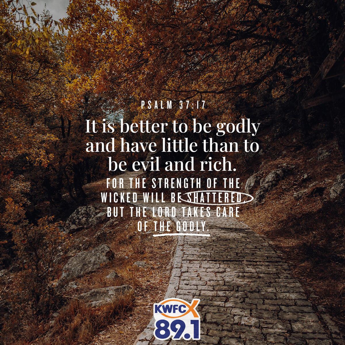 Psalm 37:17 . - Verse of the Day
