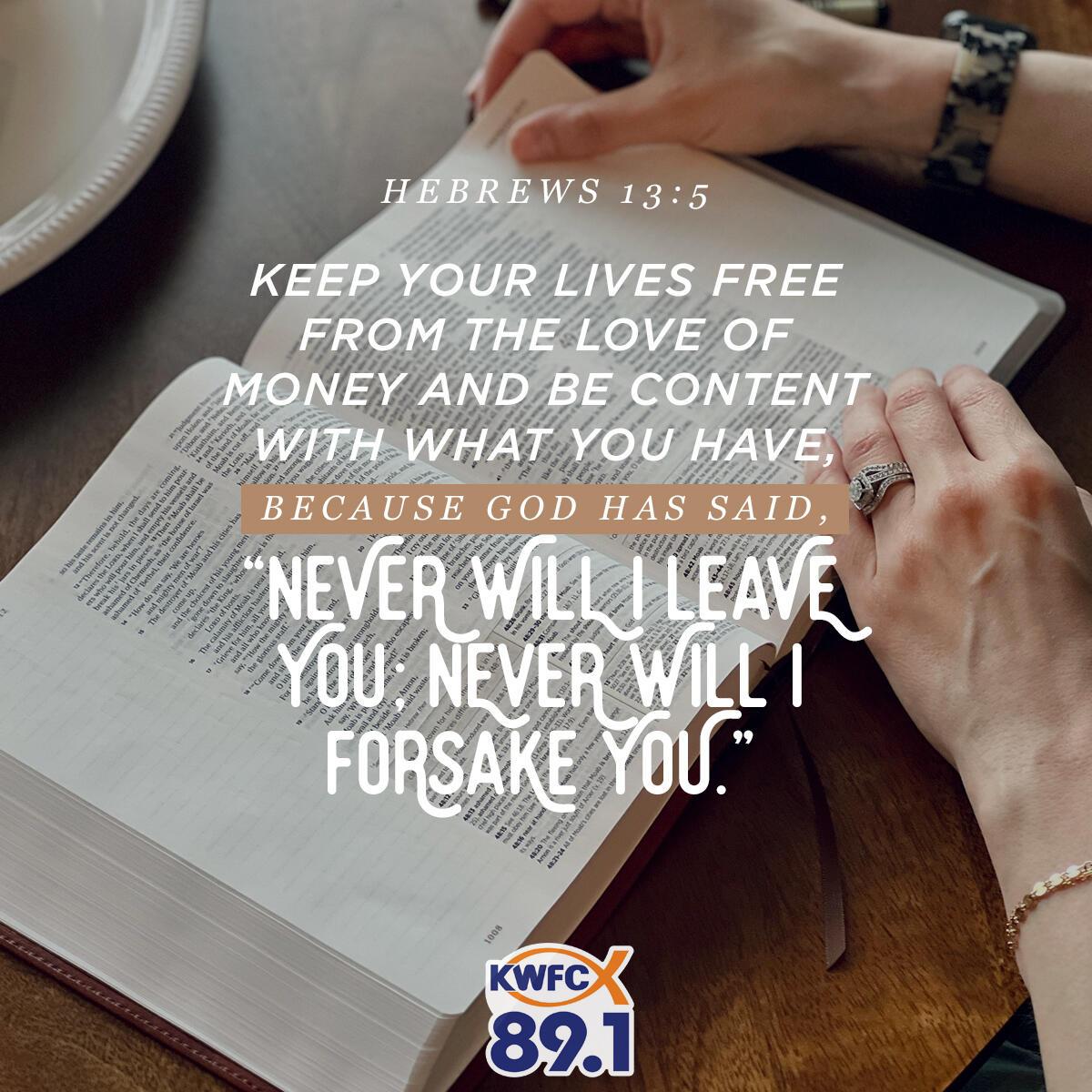 Hebrews 13:5 - Verse of the Day