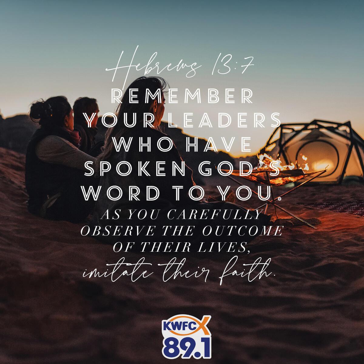 Hebrews 13:7 - Verse of the Day
